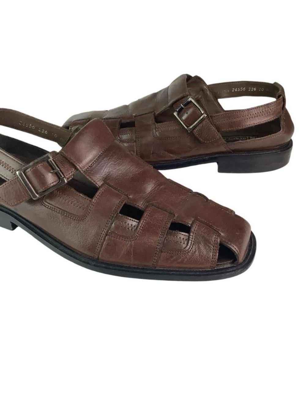 Stacy Adams Fisherman Sandals Brown Leather Sz 10
